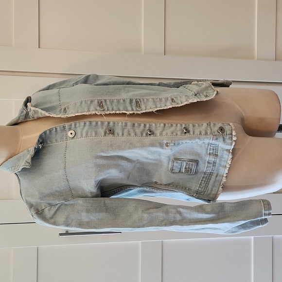 Marithe Francois Girbaud Light Blue Fitted Jean Jacket Size M - Picture 2 of 7